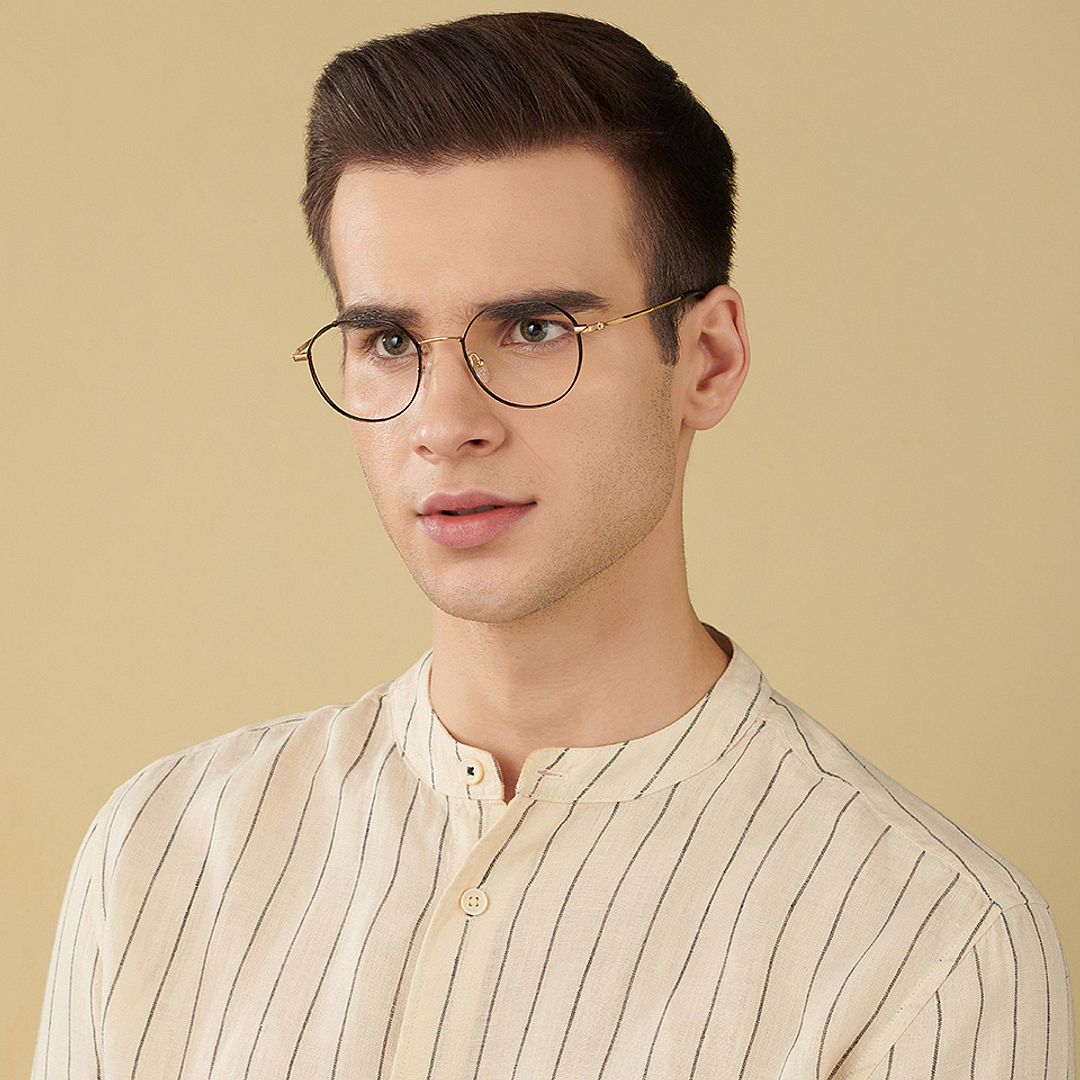 John Jacobs Black Full Rim Round left side