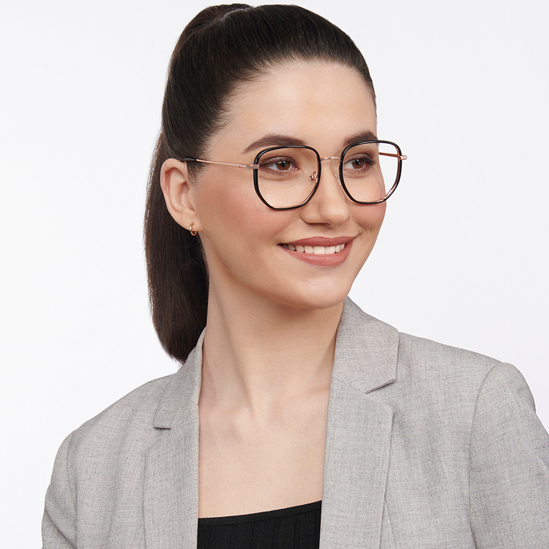 John Jacobs Black Full Rim Square right side