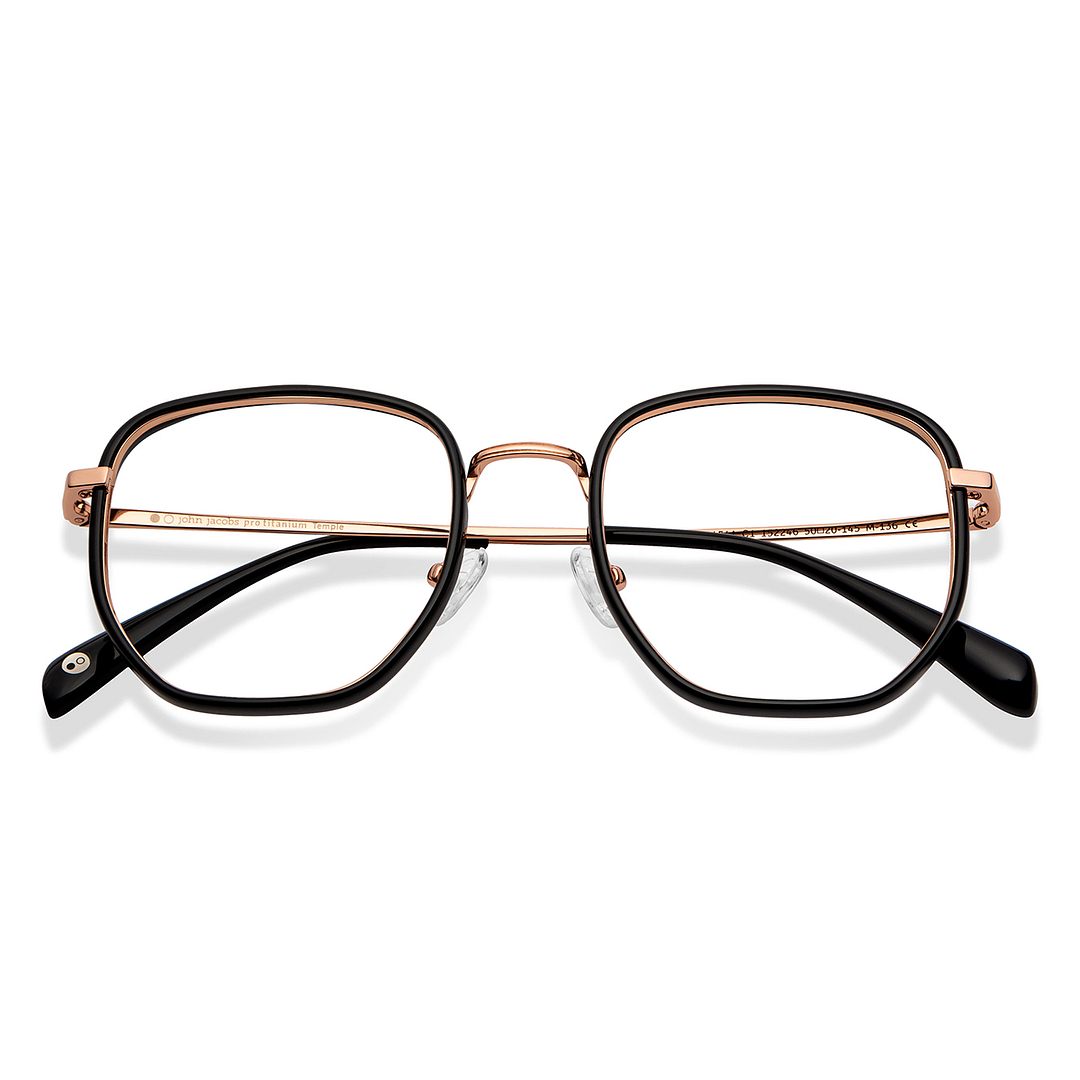 John Jacobs Black Full Rim Square left side