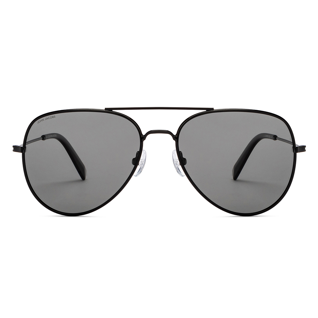 John Jacobs Black Full Rim Aviator left side