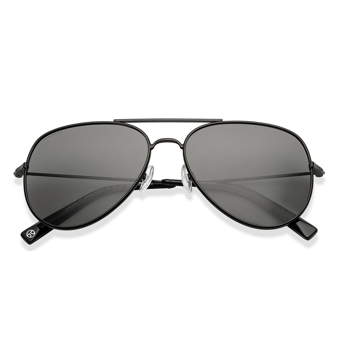 John Jacobs Black Full Rim Aviator left side