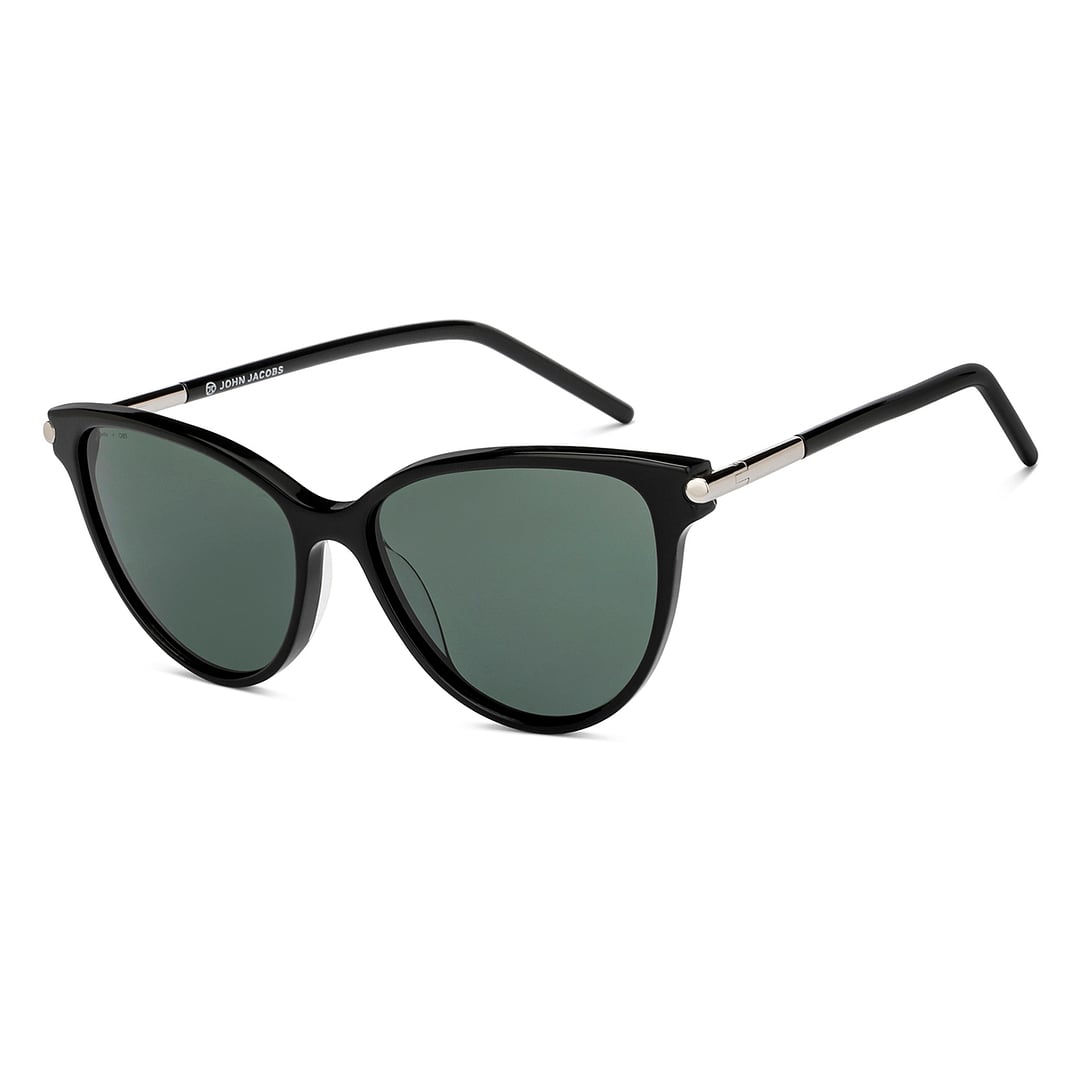 John Jacobs Black Full Rim Cat Eye right side