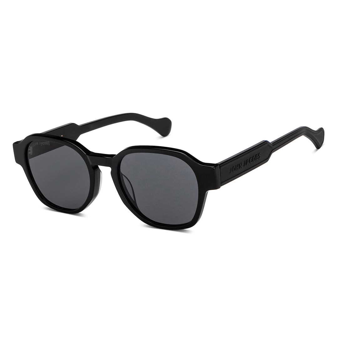 John Jacobs Black Full Rim Round left side