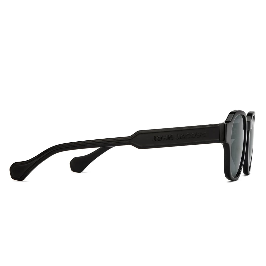 John Jacobs Black Full Rim Round left side