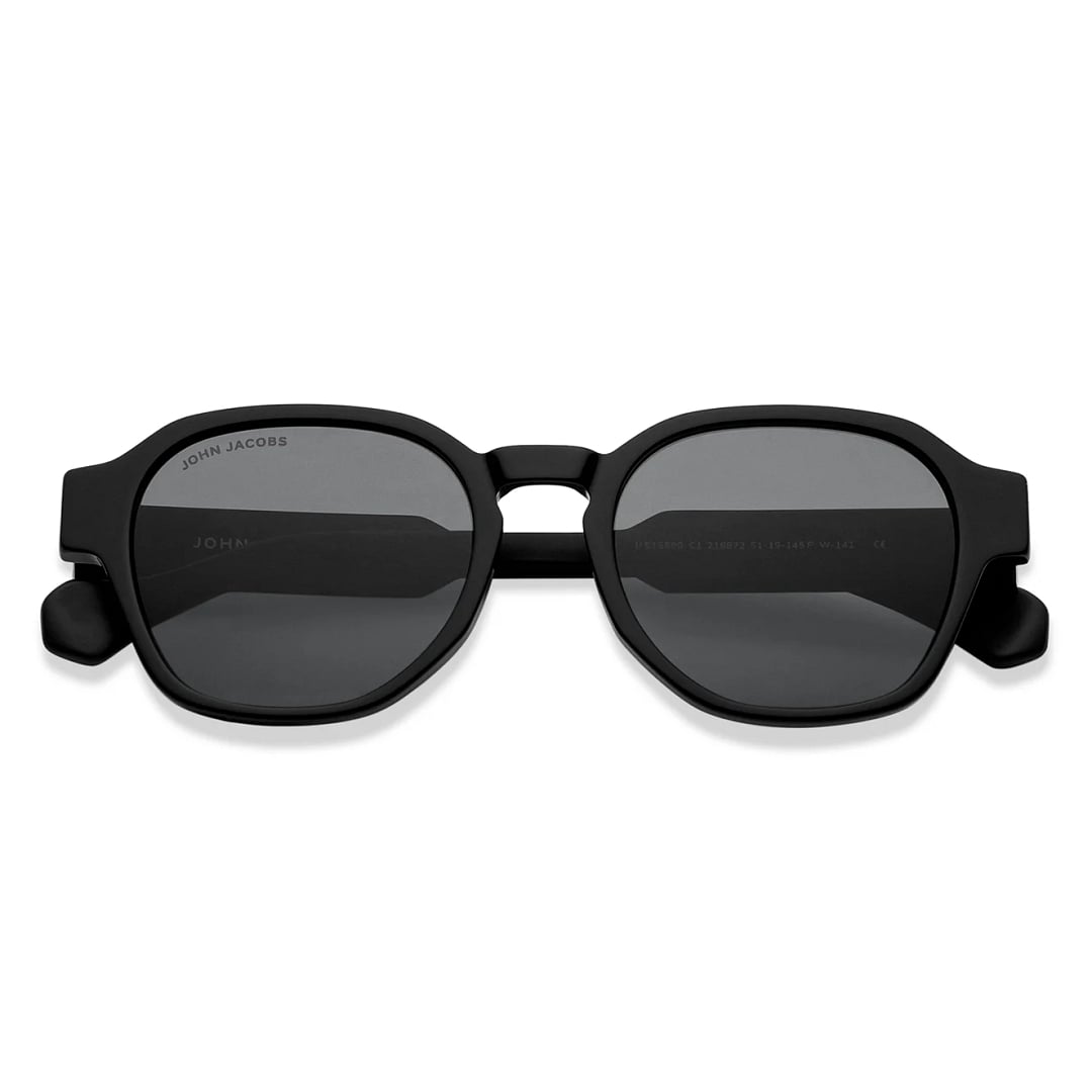 John Jacobs Black Full Rim Round left side