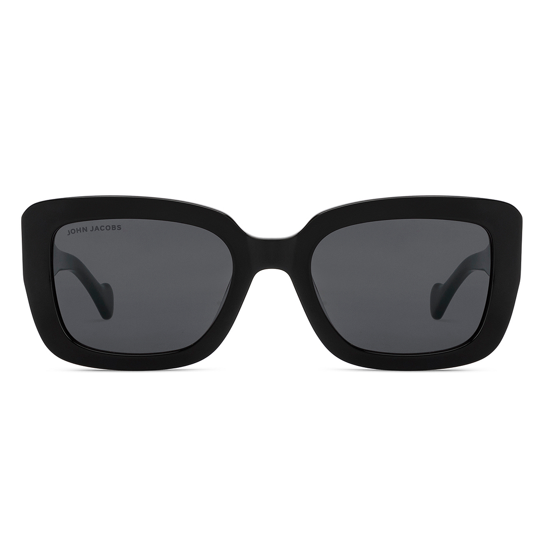 John Jacobs Black Full Rim Rectangle right side