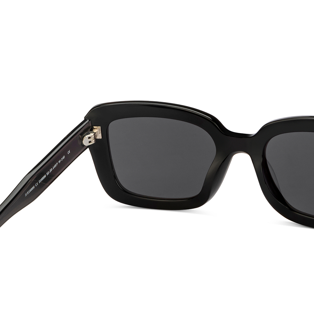 John Jacobs Black Full Rim Rectangle right side