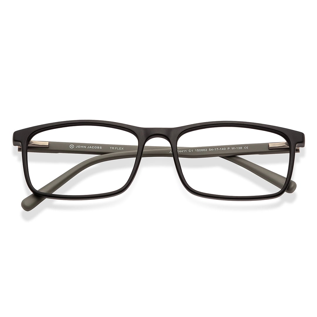 John Jacobs Online Black Full Rim Rectangle left side