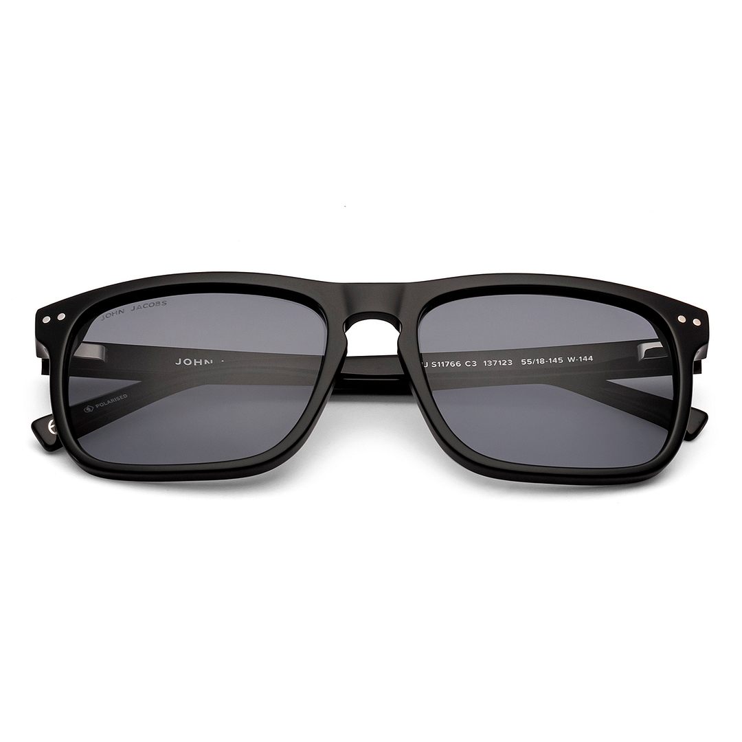 John Jacobs Black Full Rim Square left side