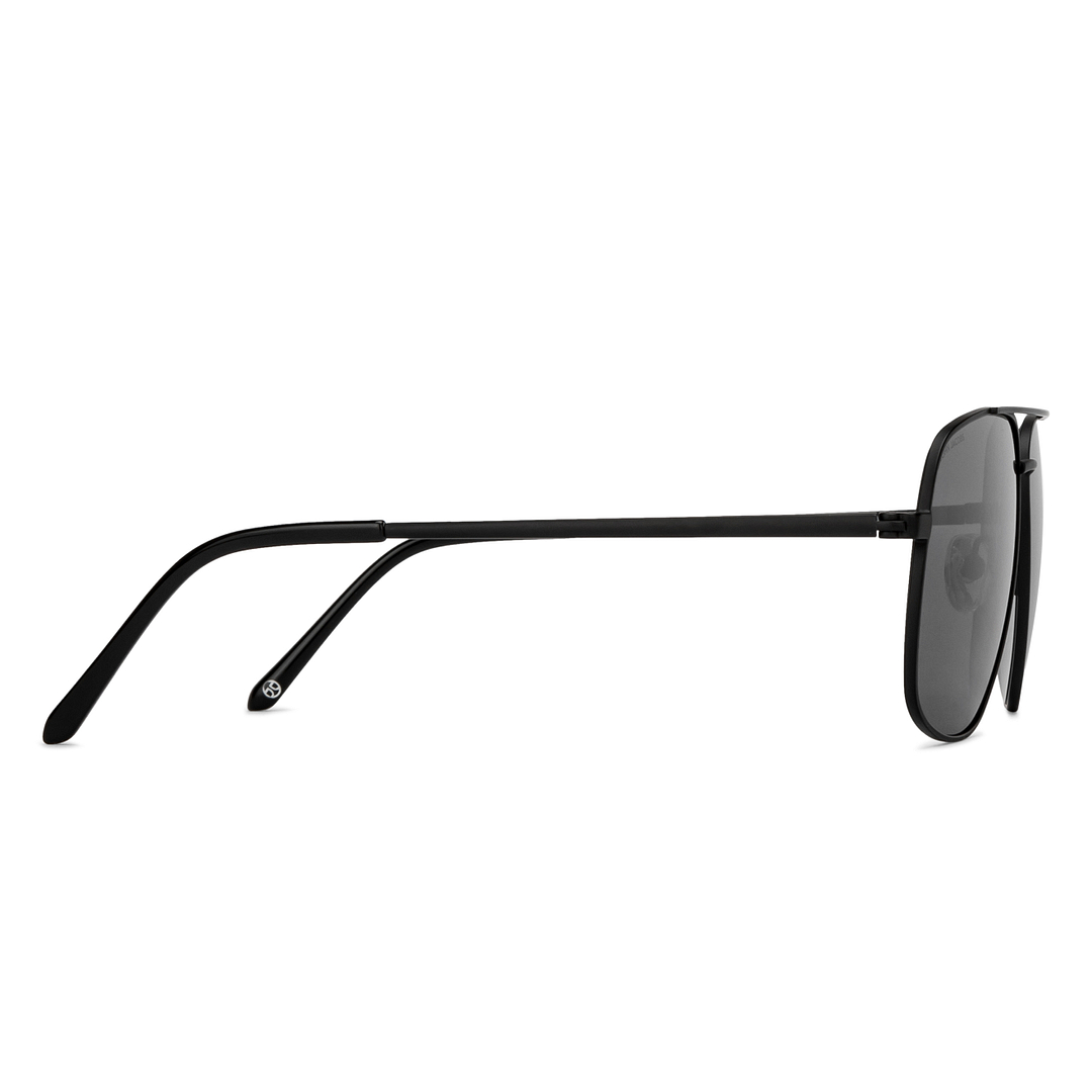 John Jacobs Black Full Rim Aviator left side