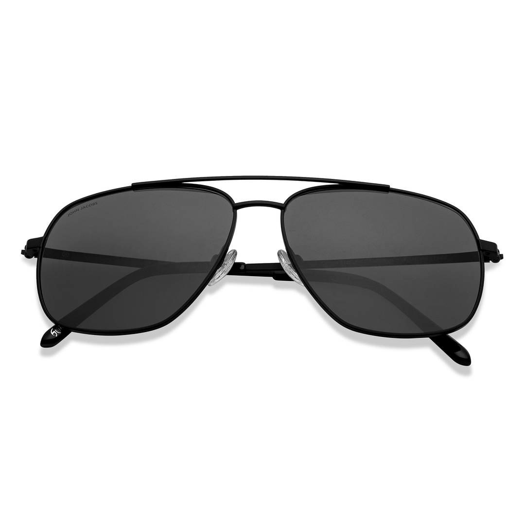 John Jacobs Black Full Rim Aviator left side