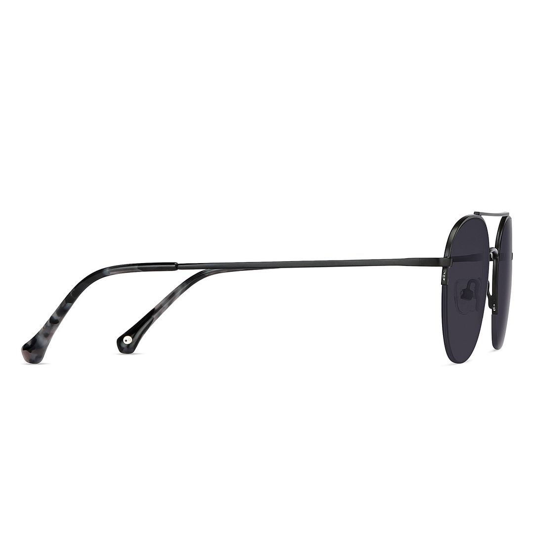 John Jacobs Online Black Half Rim Aviator left side