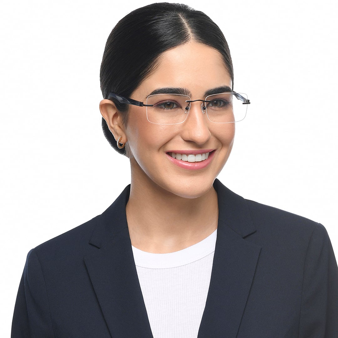 John Jacobs Black Rimless Rectangle right side