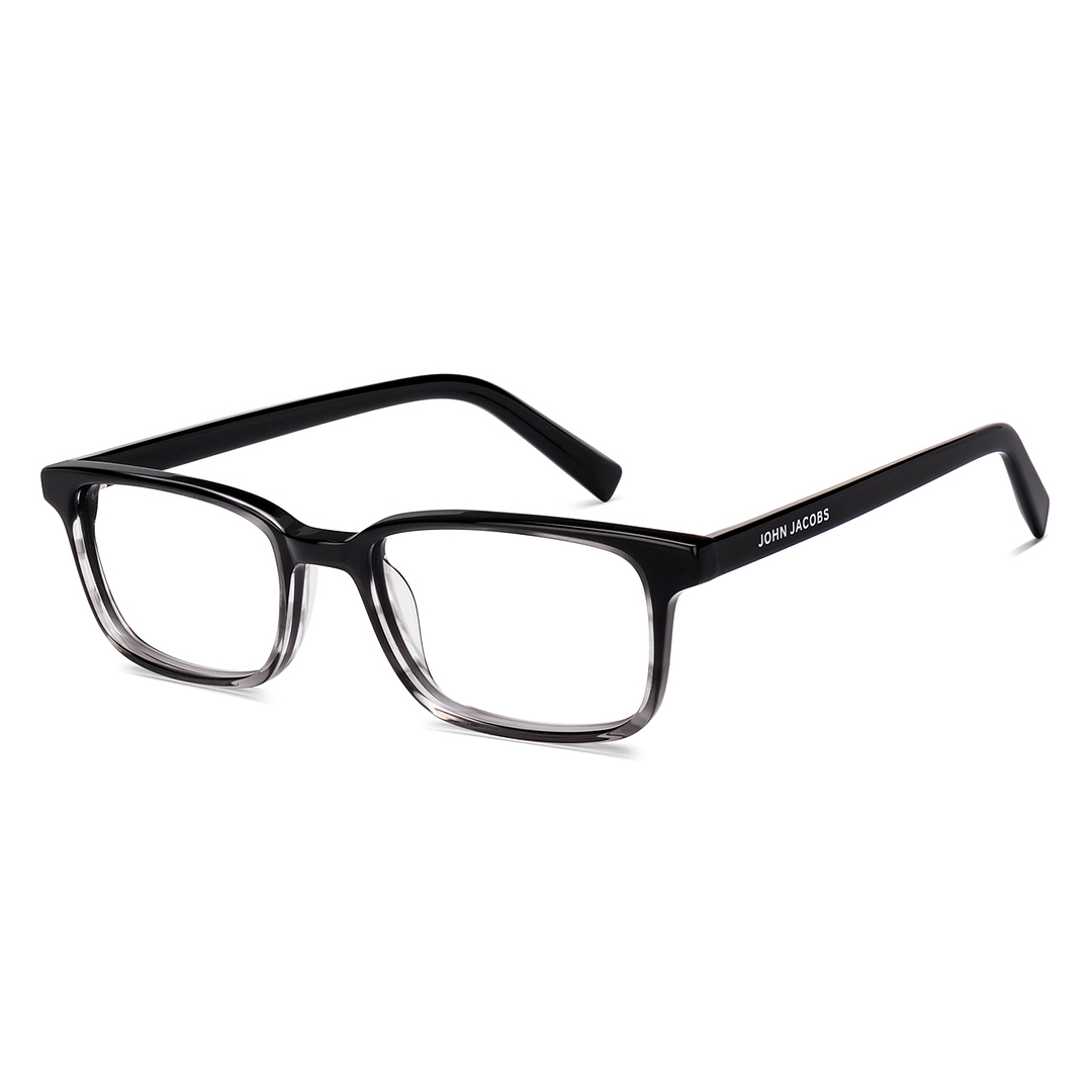 John Jacobs Black Full Rim Rectangle left side