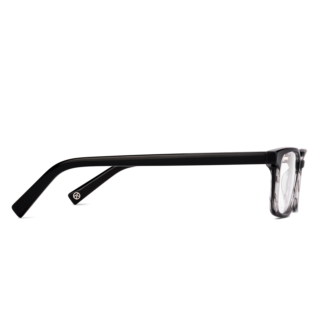 John Jacobs Black Full Rim Rectangle left side