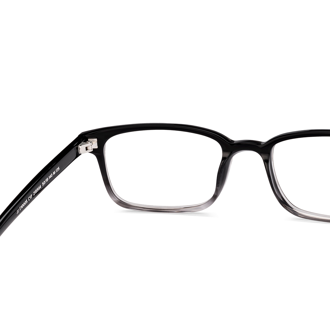 John Jacobs Black Full Rim Rectangle right side