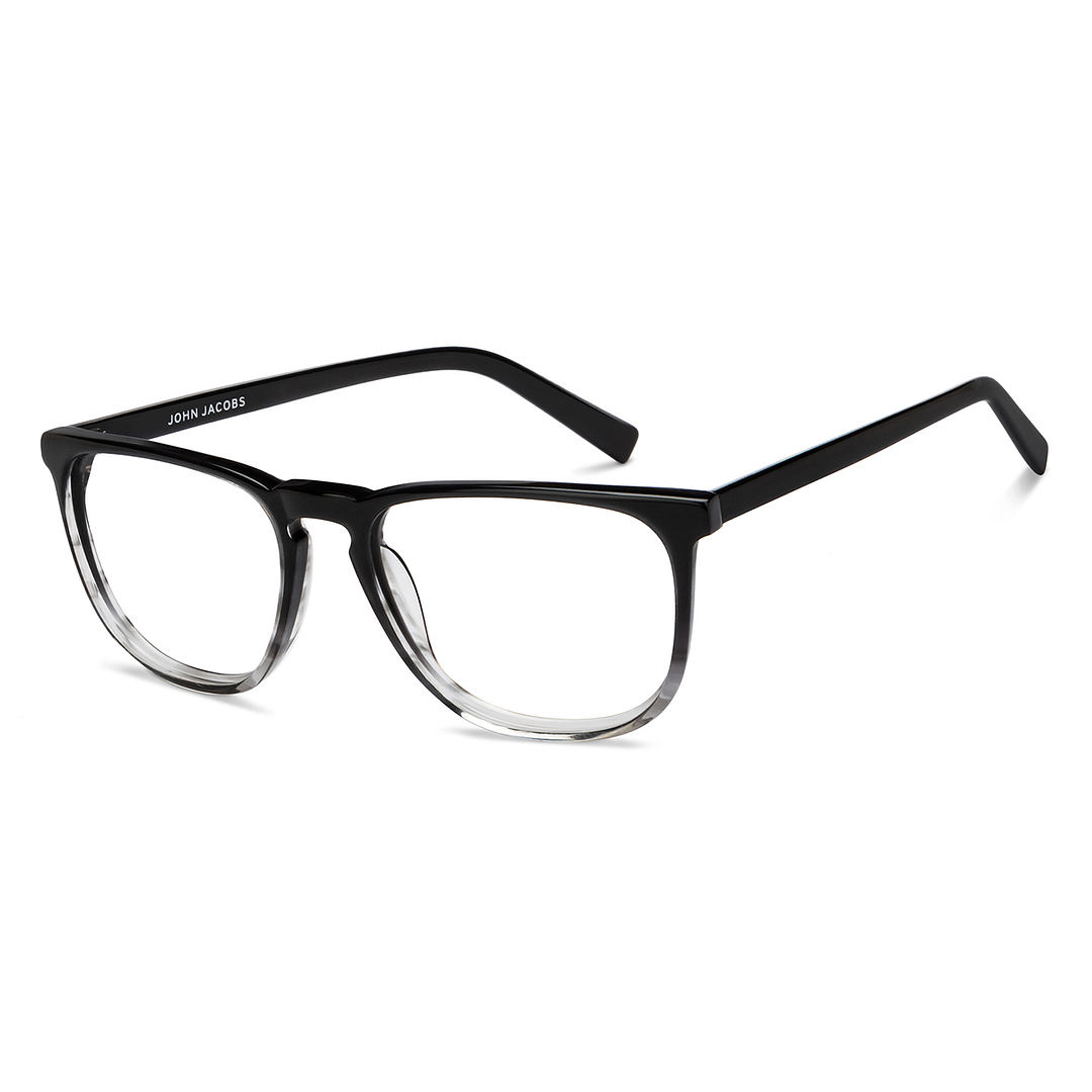 John Jacobs Online Black Transparent Full Rim Square left side