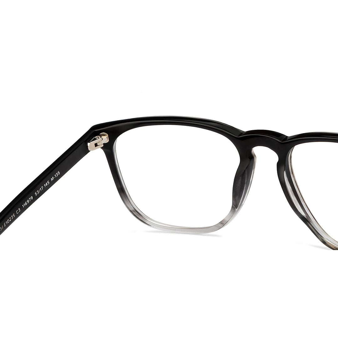 John Jacobs Online Black Transparent Full Rim Square right side