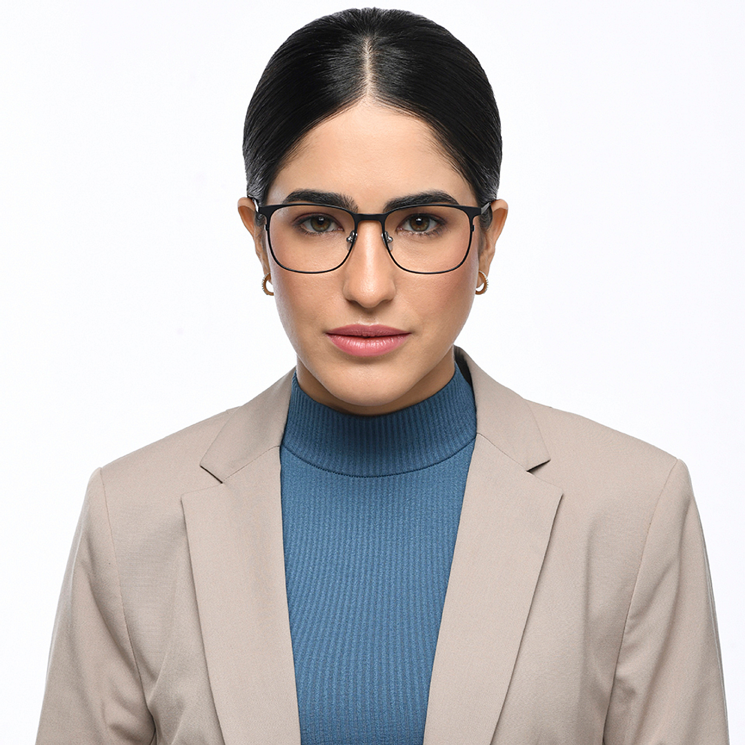 John Jacobs Black Full Rim Square left side