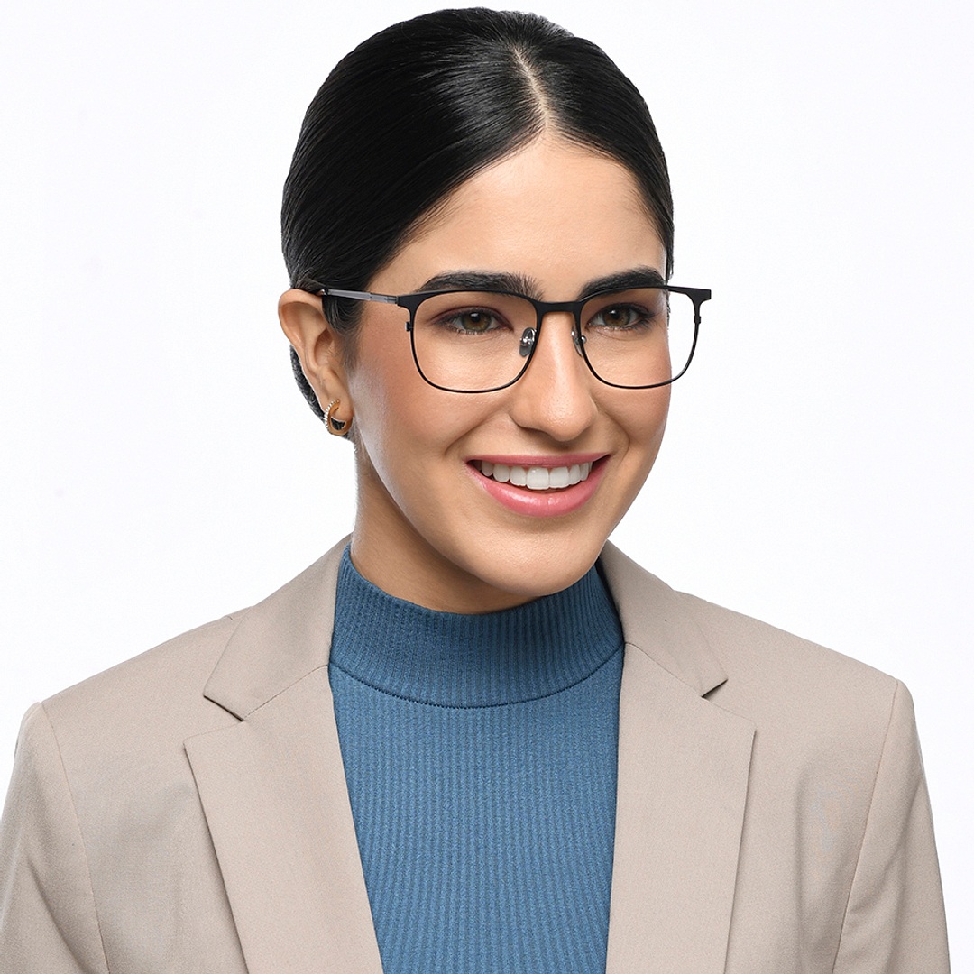 John Jacobs Black Full Rim Square right side