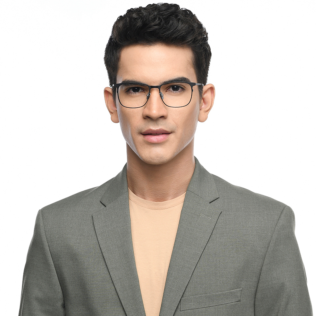 John Jacobs Black Full Rim Square left side