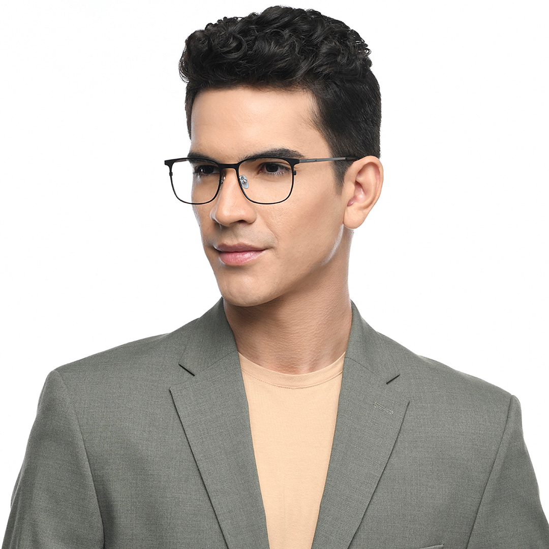 John Jacobs Black Full Rim Square right side