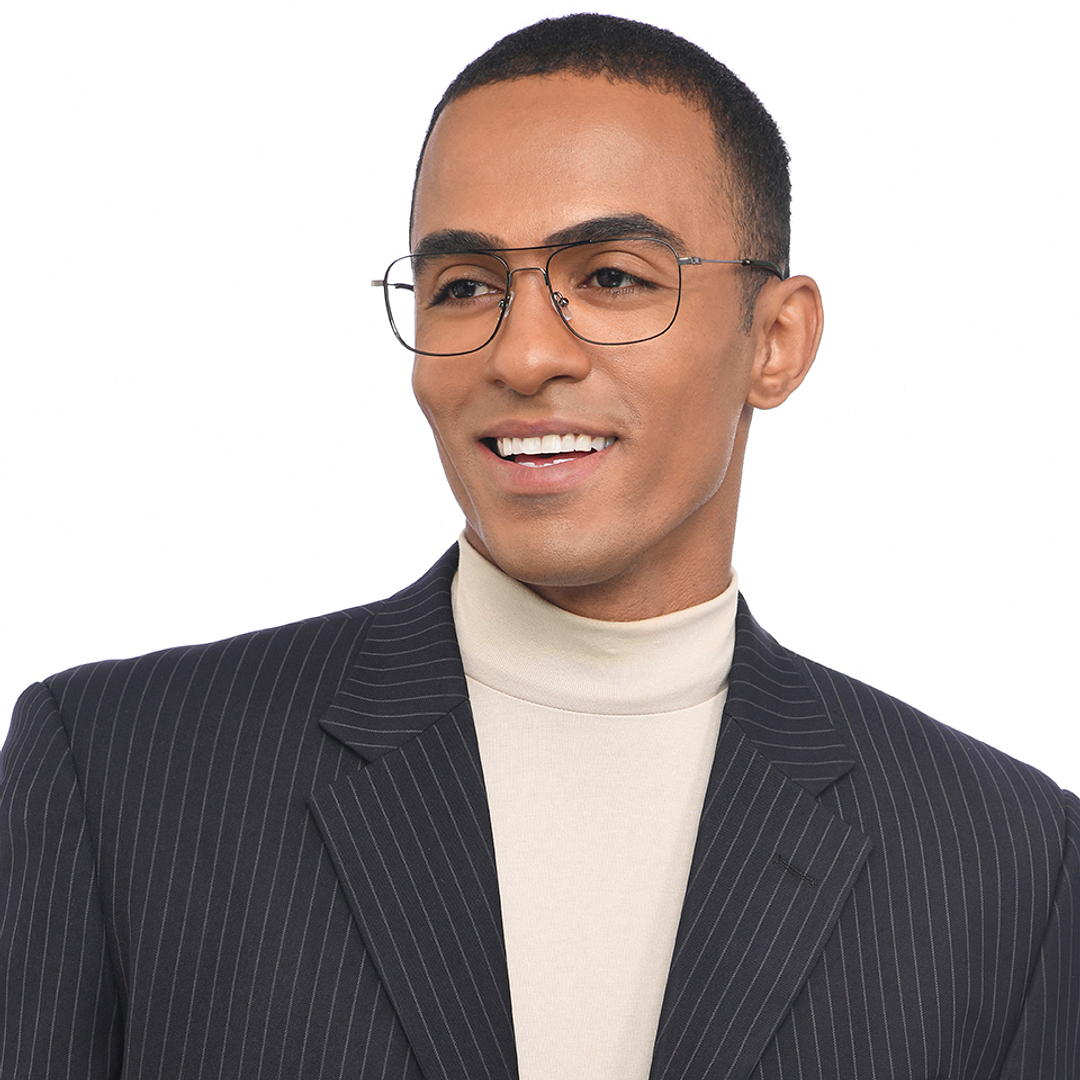 John Jacobs Dark Gunmetal Full Rim Square right side