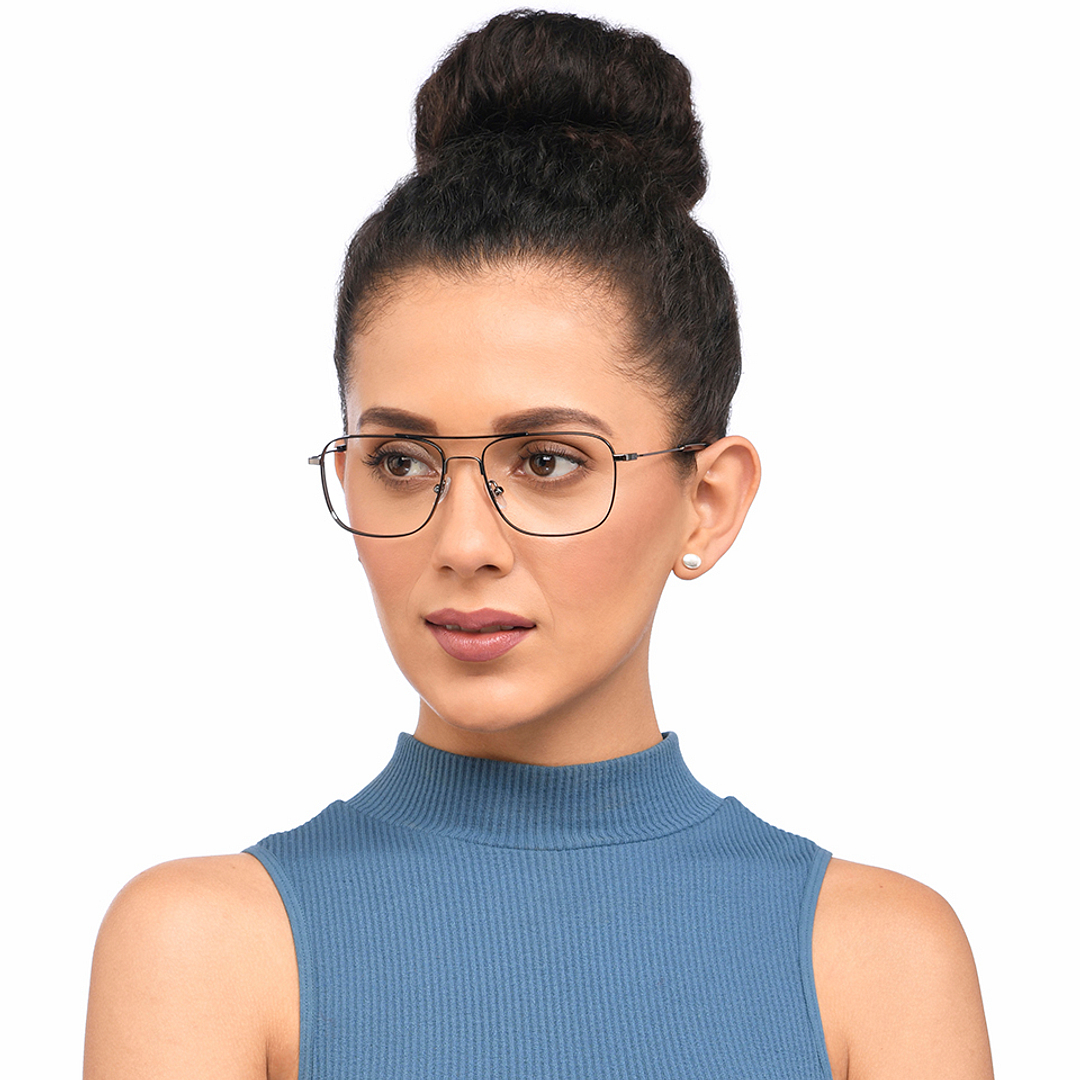 John Jacobs Dark Gunmetal Full Rim Square right side