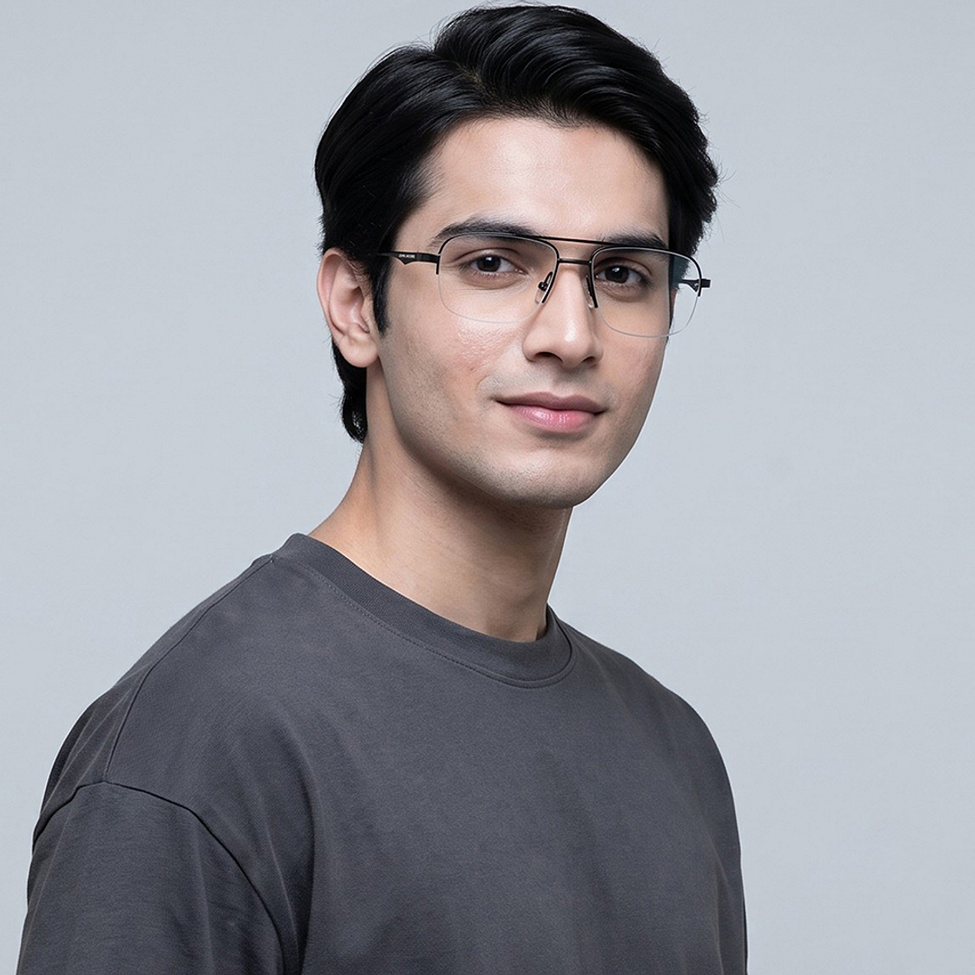 Buy Black Half Rim Rectangle John Jacobs JJ E16435-C2 Eyeglasses