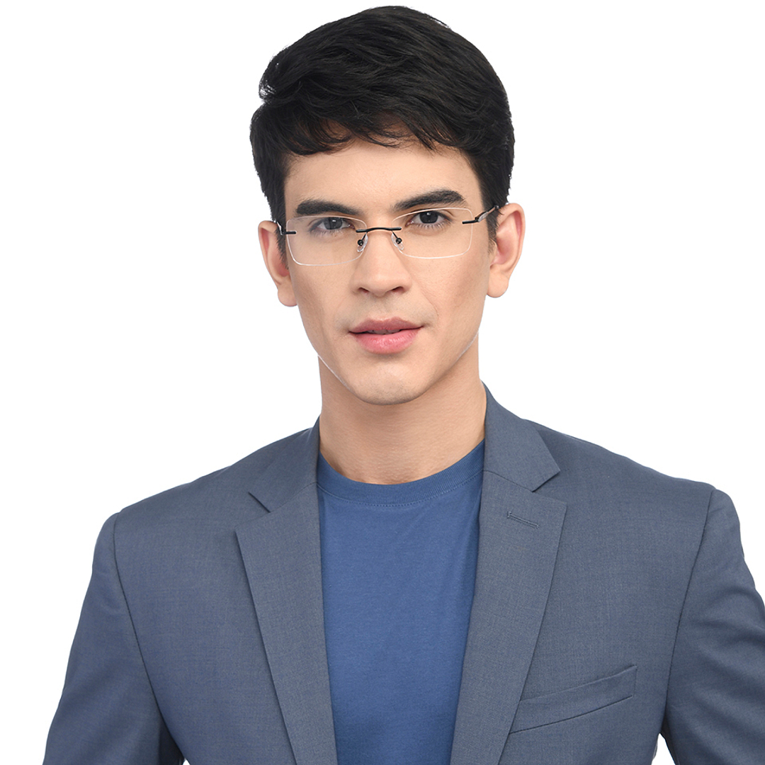 John Jacobs Online Black Rimless Rectangle right side