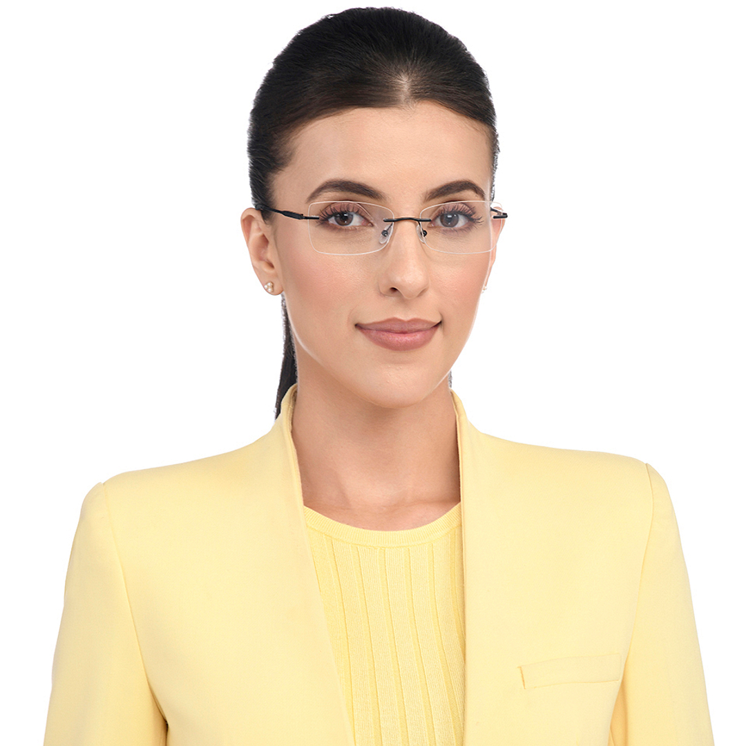 John Jacobs Online Black Rimless Rectangle right side