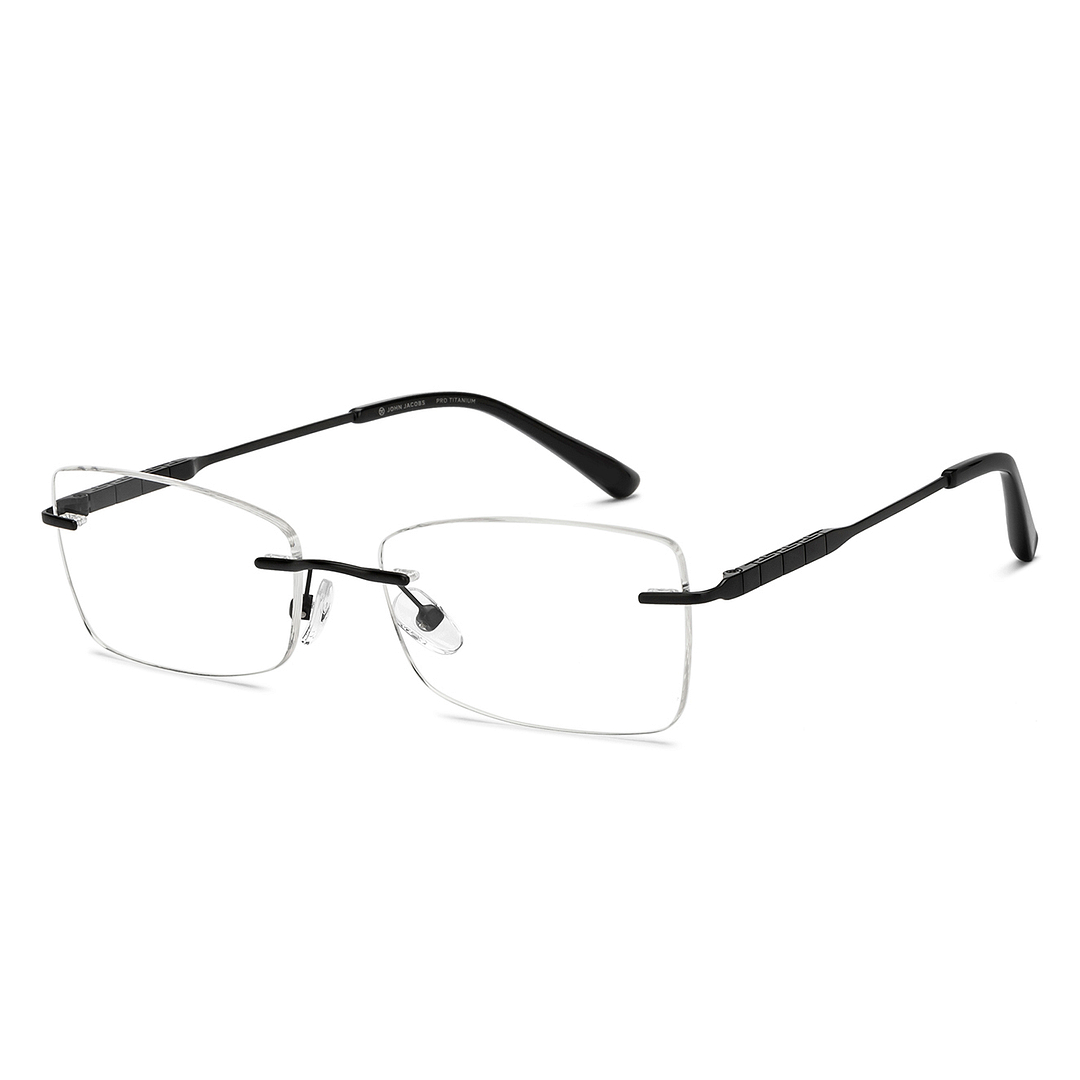 John Jacobs Online Black Rimless Rectangle right side