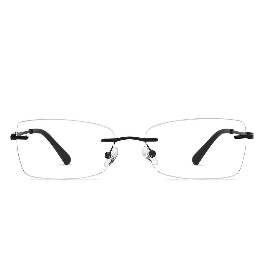 John Jacobs Online Black Rimless Rectangle left side