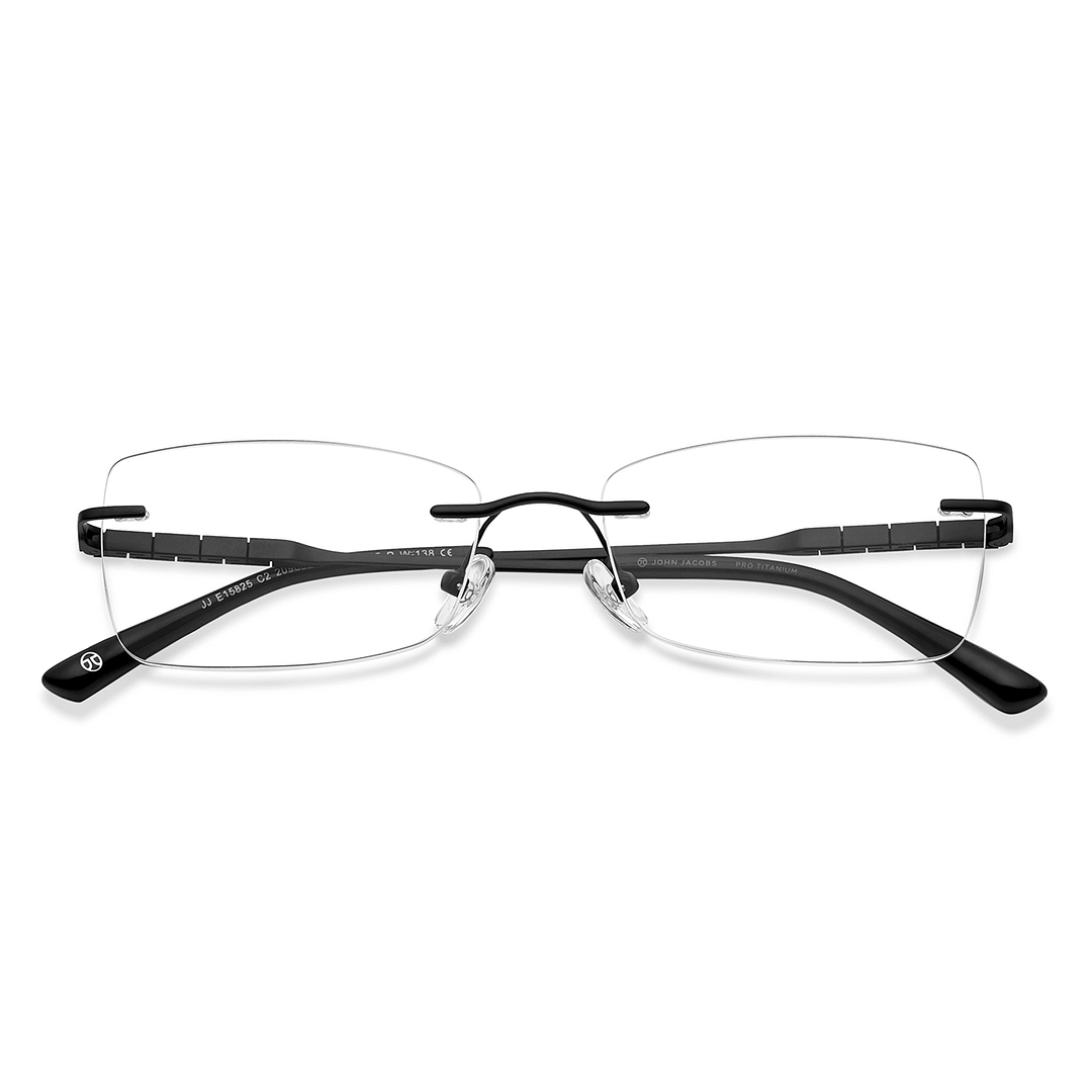 John Jacobs Online Black Rimless Rectangle left side