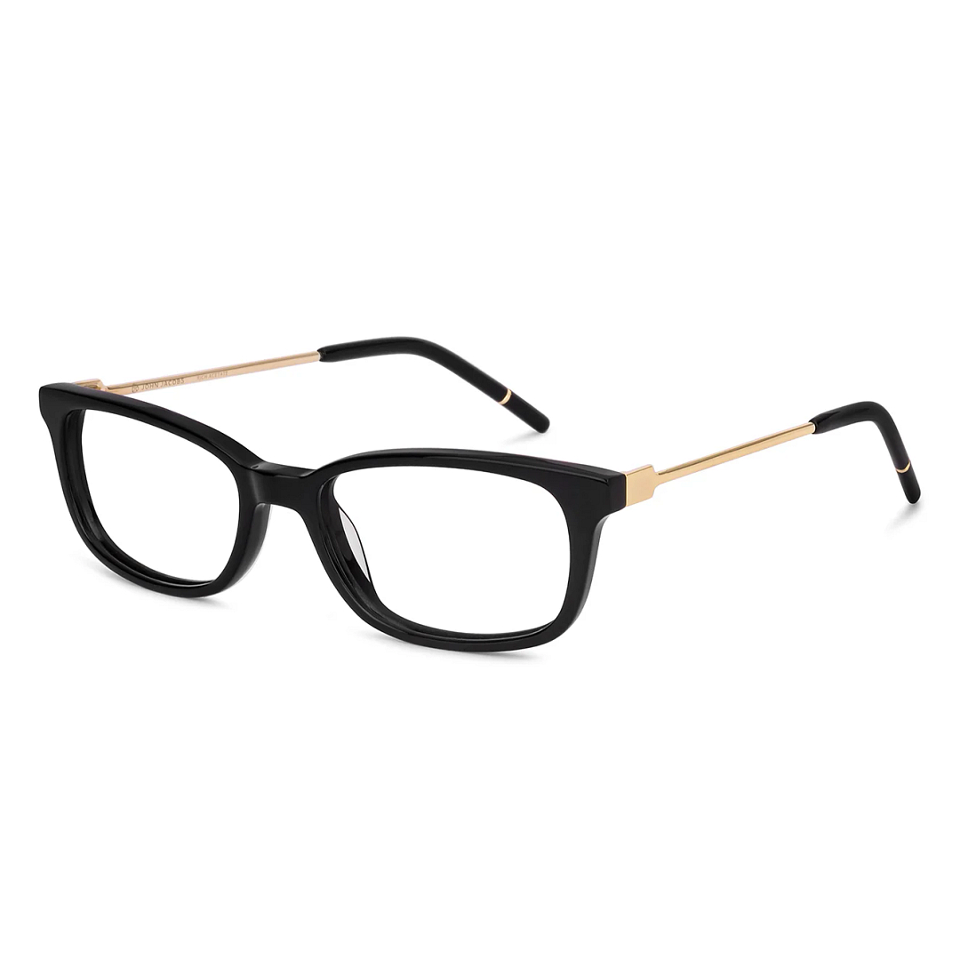 John Jacobs Black Full Rim Rectangle left side