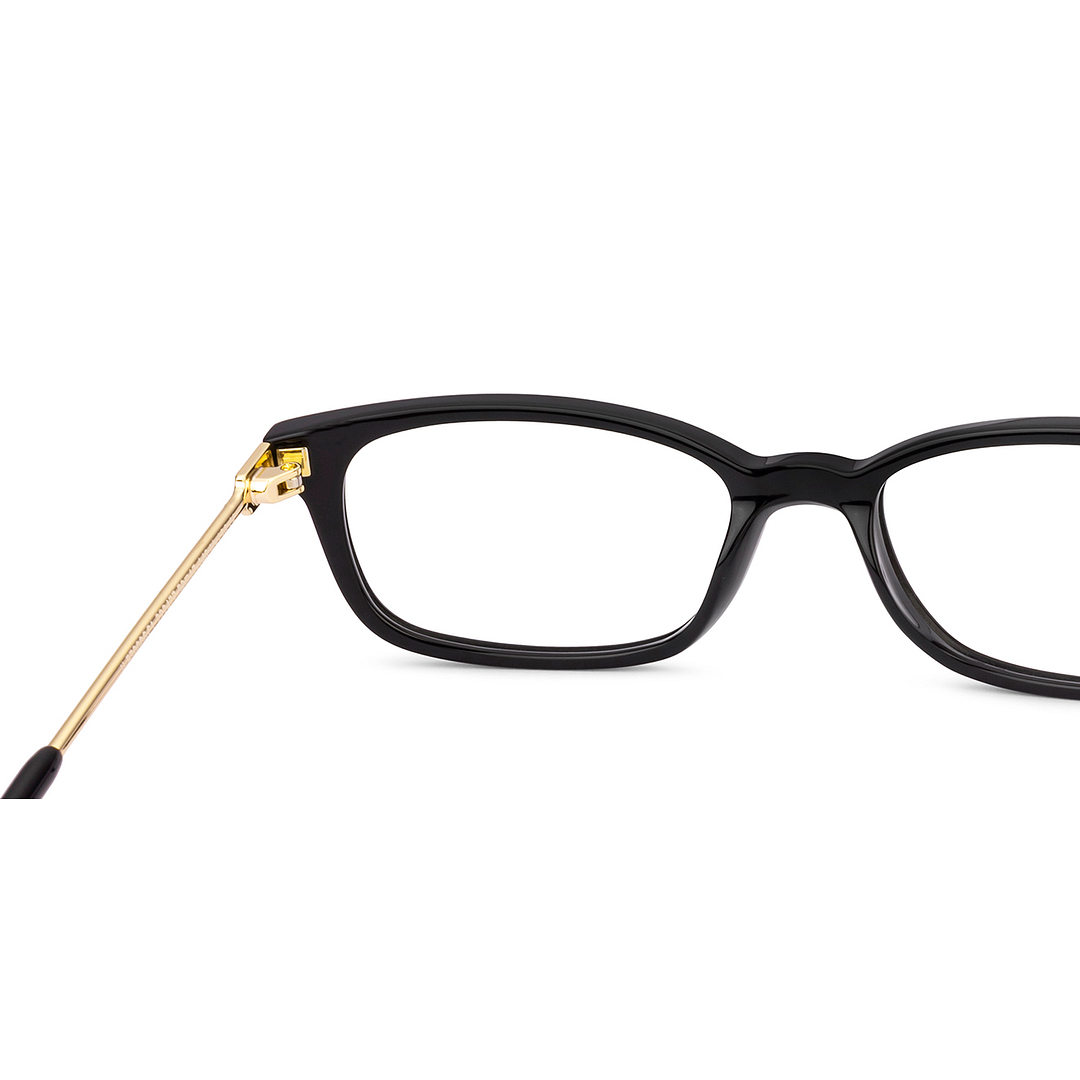 John Jacobs Black Full Rim Rectangle right side