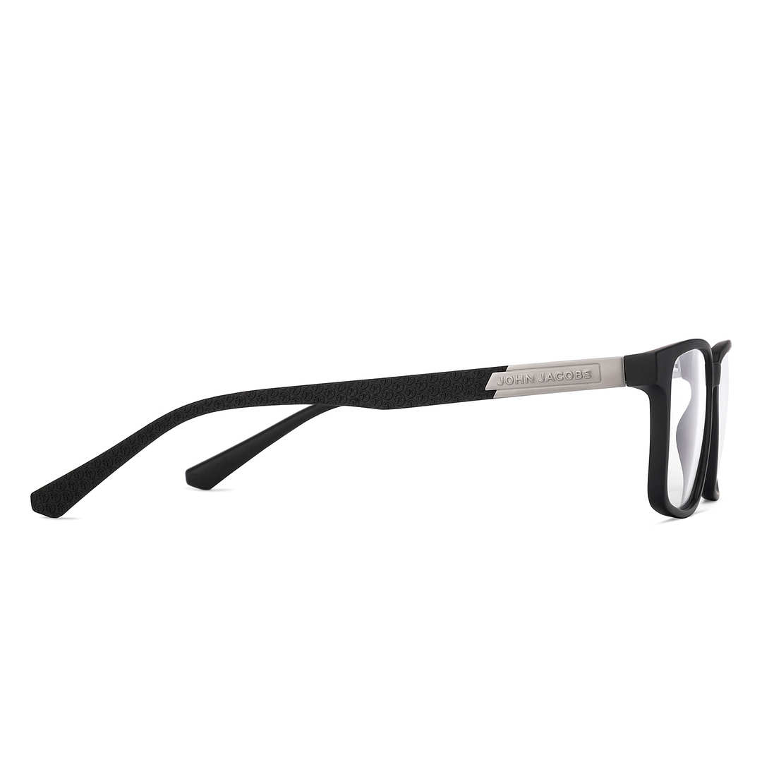 John Jacobs Black Full Rim Rectangle left side