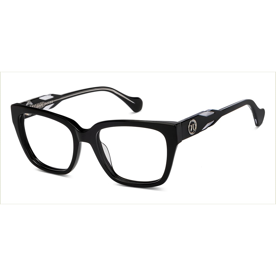 John Jacobs Black Full Rim Square left side