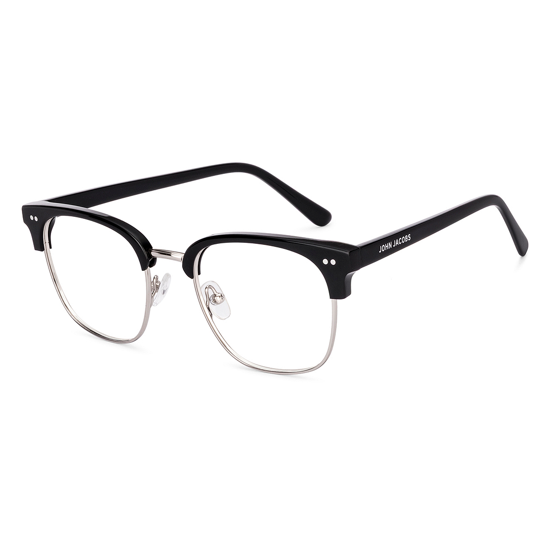John Jacobs Dark Gunmetal Full Rim Clubmaster right side