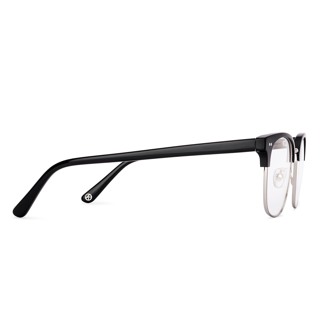 John Jacobs Dark Gunmetal Full Rim Clubmaster left side