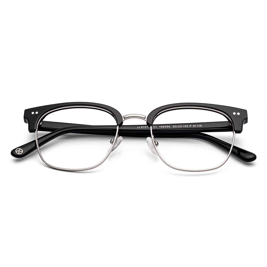 John Jacobs Dark Gunmetal Full Rim Clubmaster left side