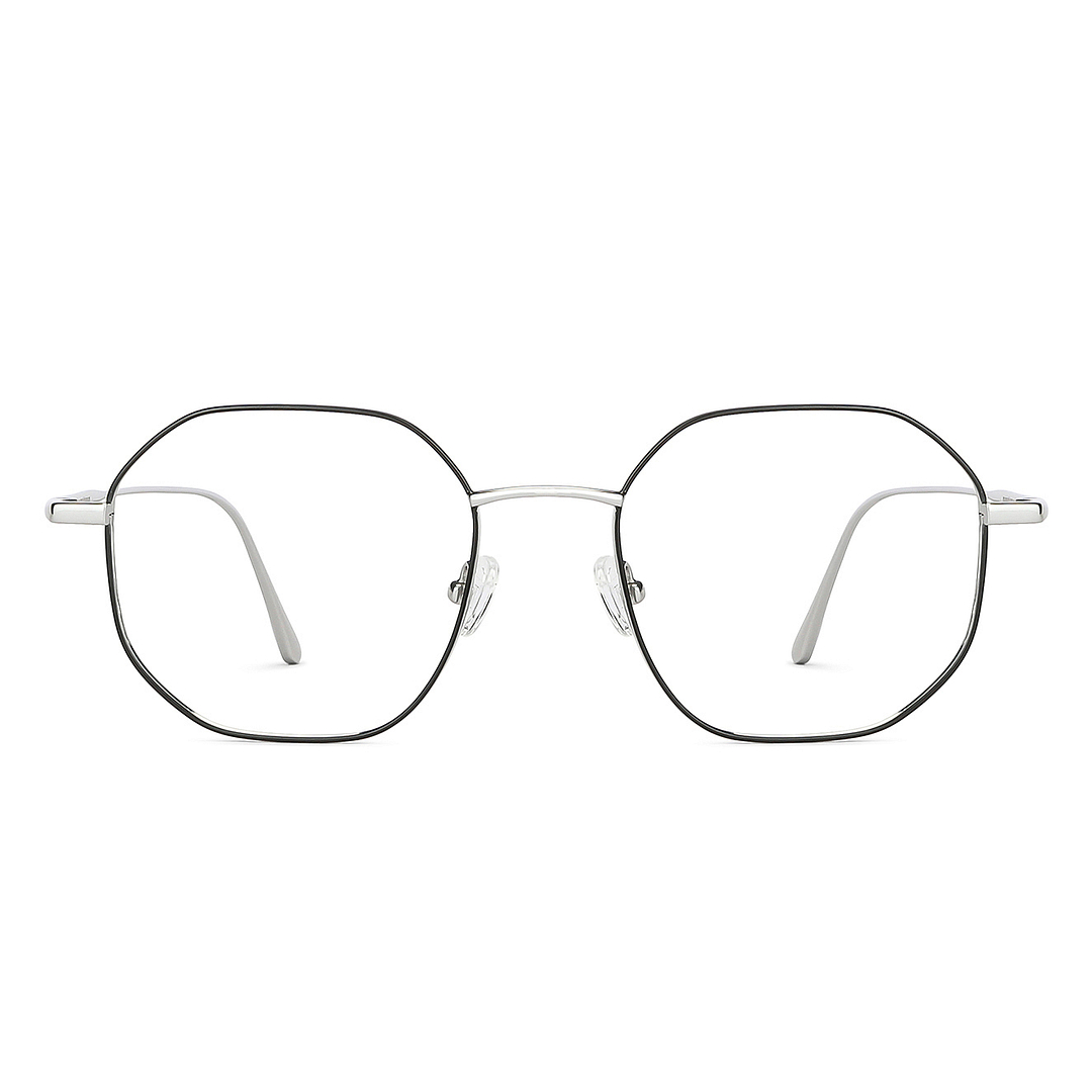 John Jacobs Online Dark Gunmetal Full Rim Hexagonal right side