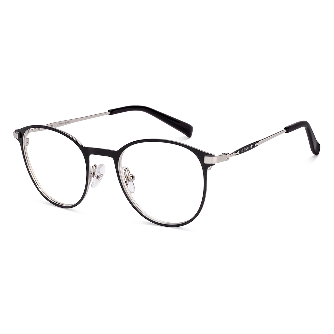 John Jacobs Dark Gunmetal Full Rim Round left side