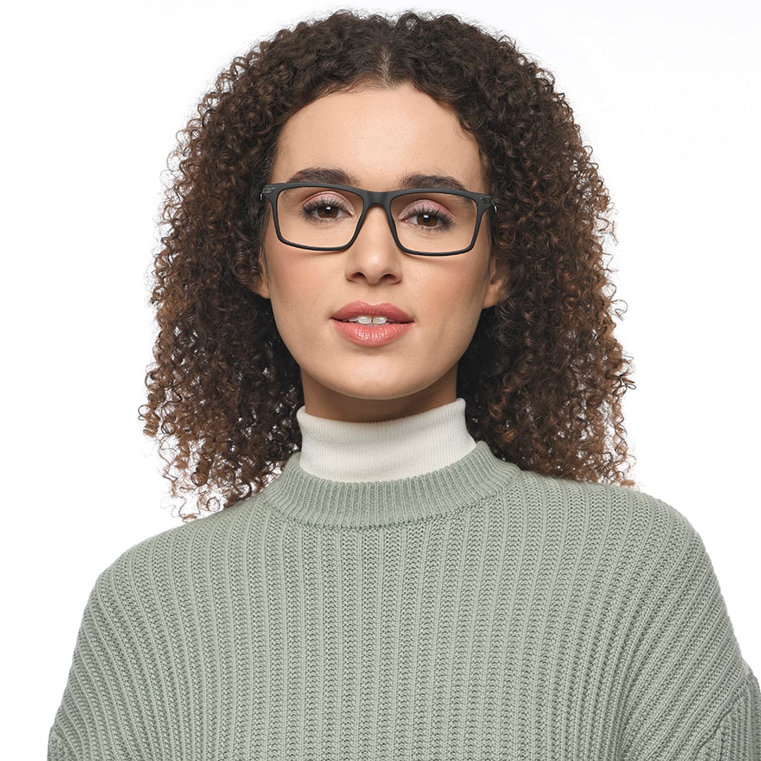 John Jacobs Black Full Rim Rectangle left side