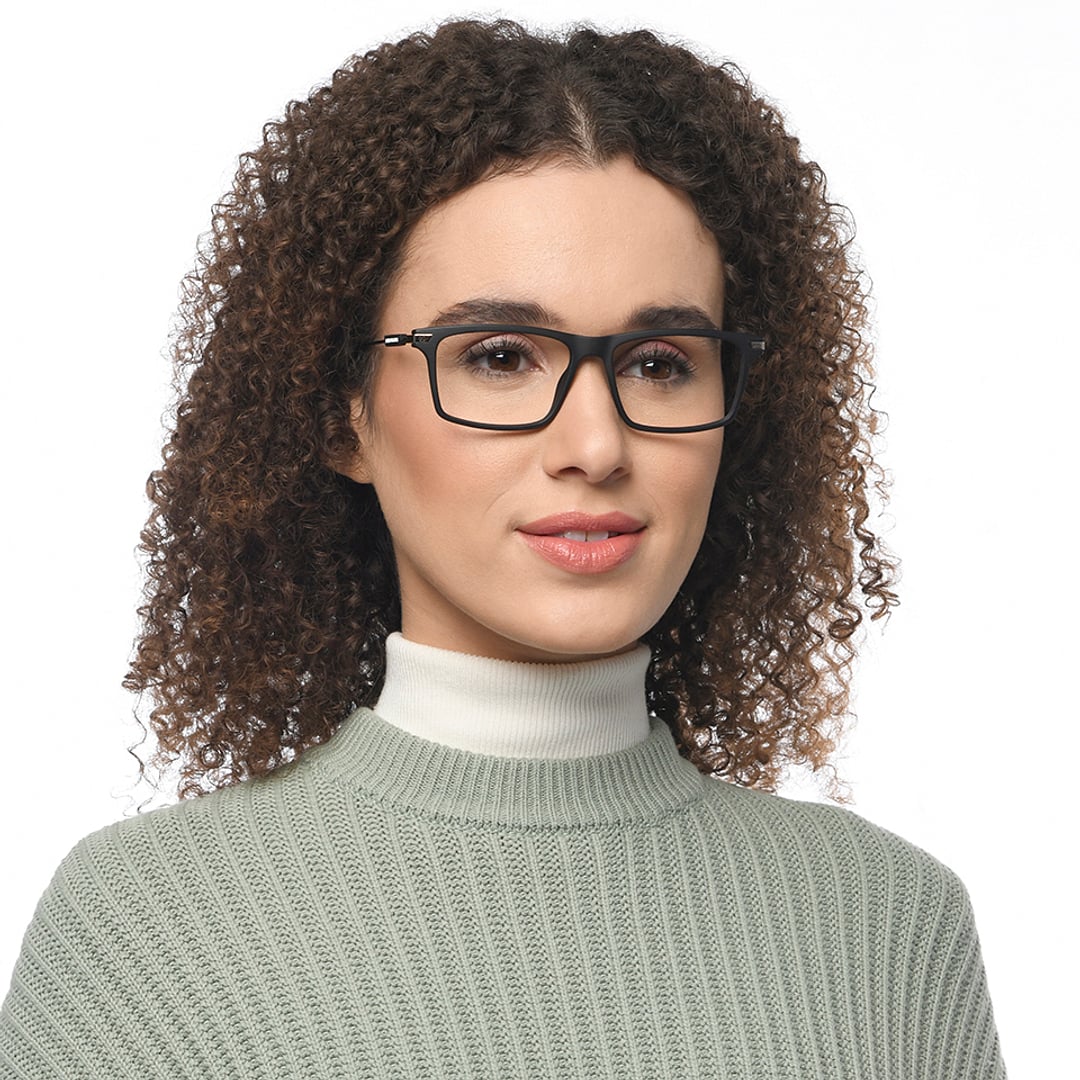 John Jacobs Black Full Rim Rectangle right side