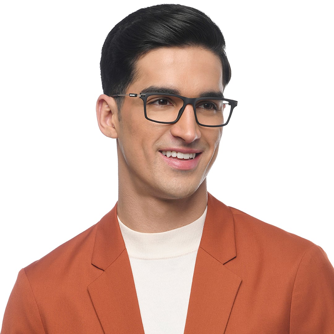 John Jacobs Black Full Rim Rectangle right side