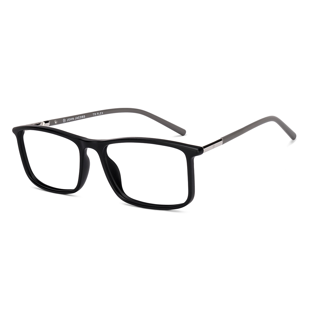John Jacobs Black Full Rim Rectangle left side