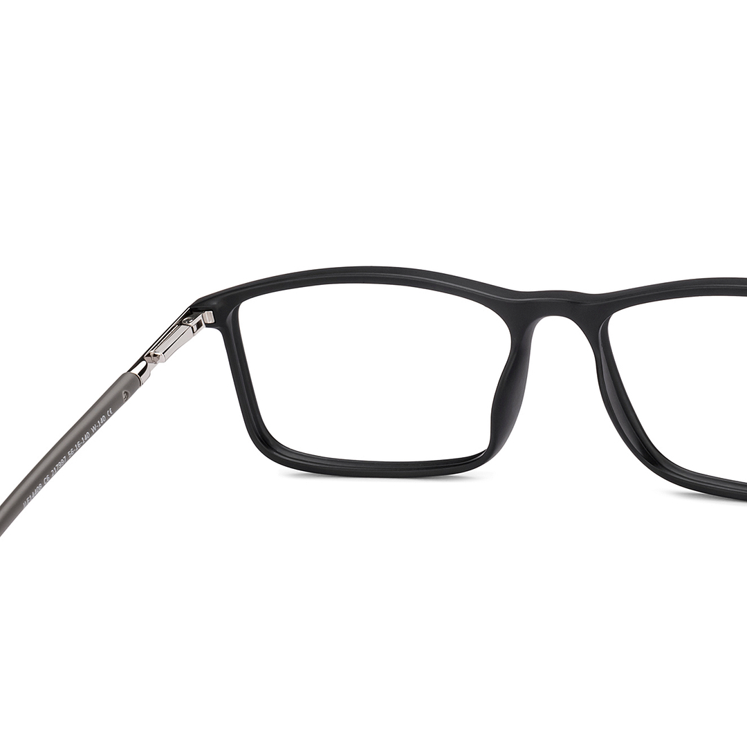 John Jacobs Black Full Rim Rectangle right side