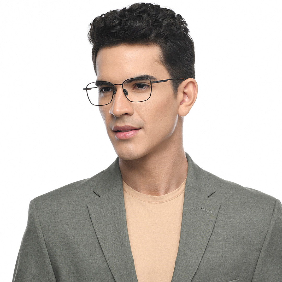 John Jacobs Black Full Rim Square left side