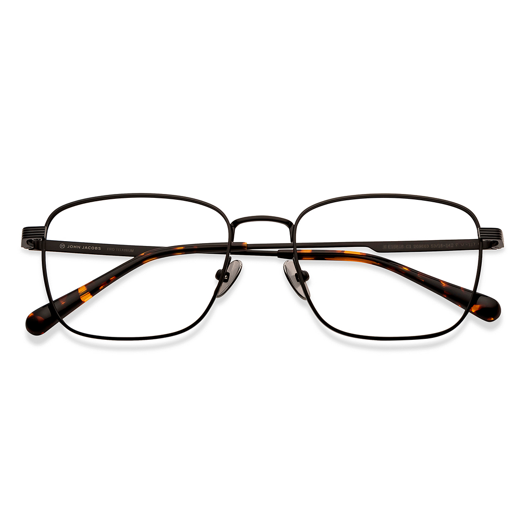 John Jacobs Black Full Rim Square left side